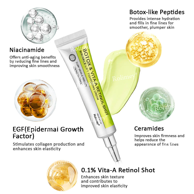 🌿Made and shipped from the USA 💫Rolimey® Botox & Vita-A Retinol Shot Wrinkle-Lift Tightening cream - Last Day Promotion 70% OFF