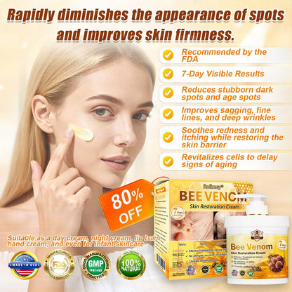 FDA Approved|Rolimey® Bee Venom Skin Restoration Cream (Anti-aging, Hydrating, Skin Repair, Even Tone, Acne and Dark Spot Treatment, Wart and Mole Removal, Psoriasis Relief)