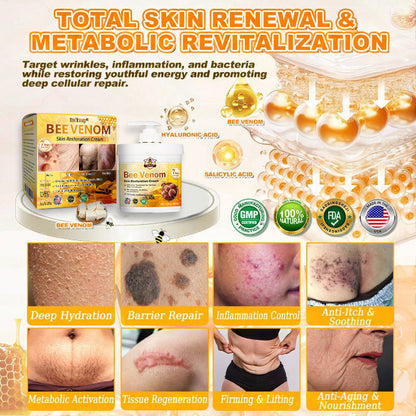 FDA Approved|Rolimey® Bee Venom Skin Restoration Cream (Anti-aging, Hydrating, Skin Repair, Even Tone, Acne and Dark Spot Treatment, Wart and Mole Removal, Psoriasis Relief)